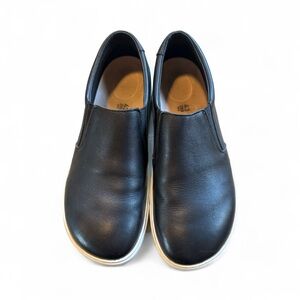 Birkenstock Black Leather Slip-On Shoes